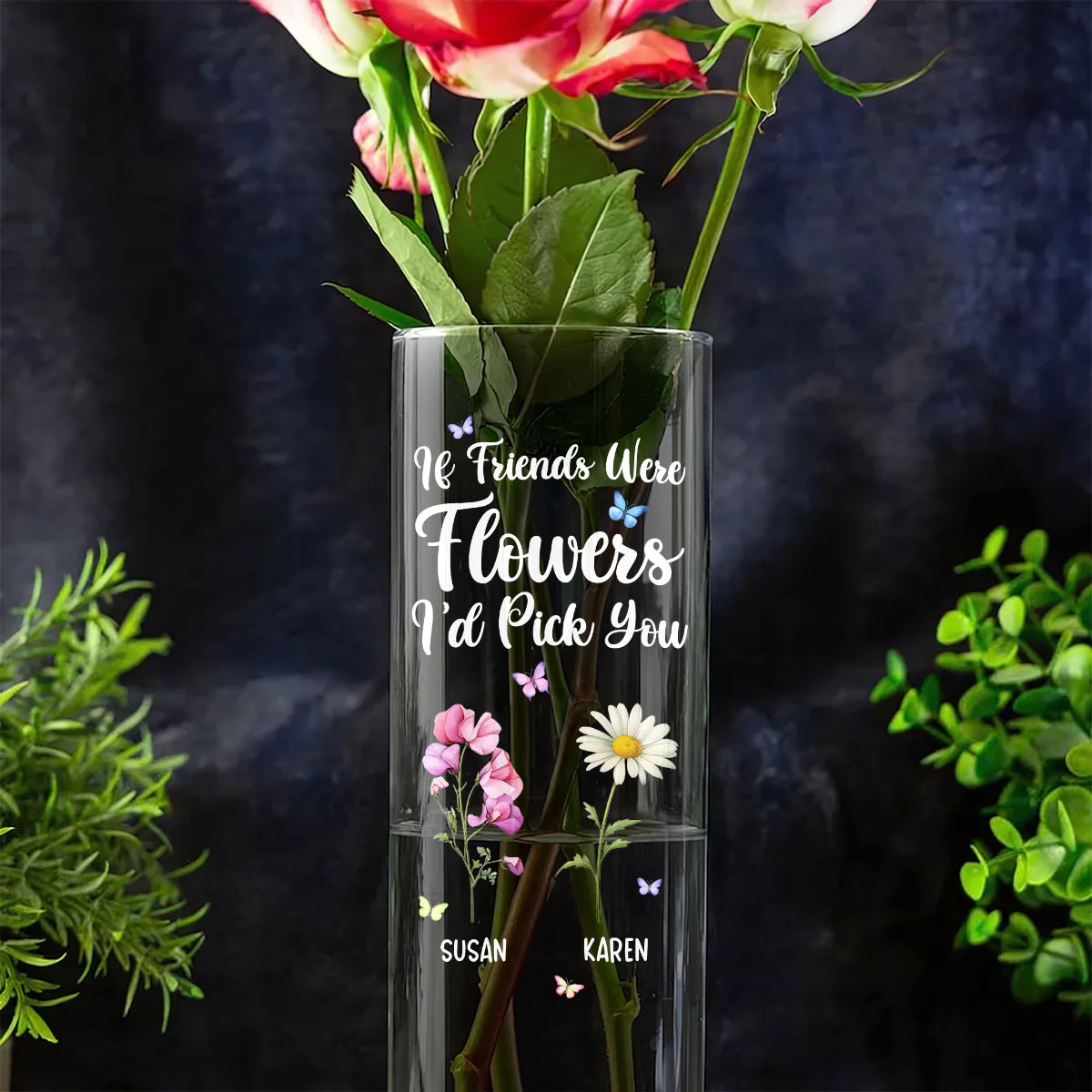 If Besties Were Flowers I'd Pick You - Personalized Glass Vase - Image 6