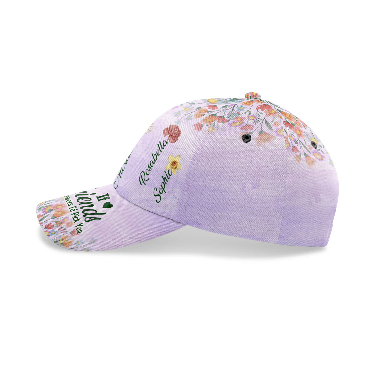 If Friends Were Flowers I'd Pick You - Personalized Classic Cap - Image 3