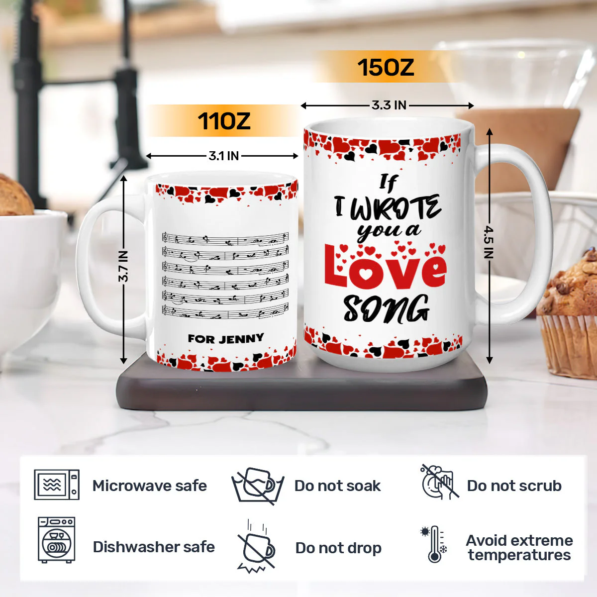 If I Wrote You A Love Song - Personalized Mug - Image 3