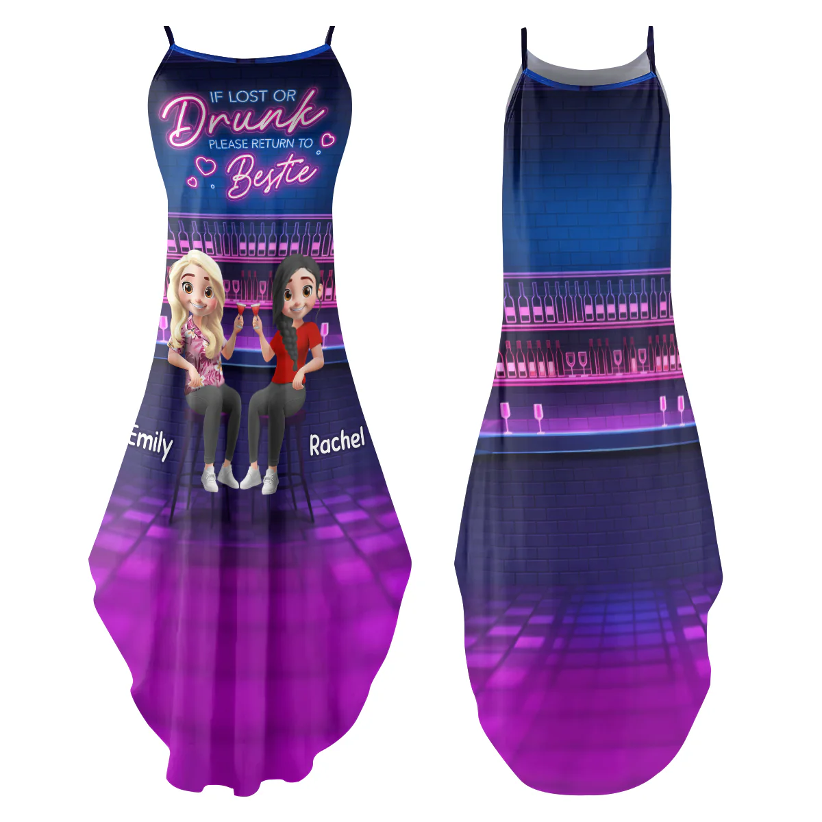 If Lost Or Drunk Please Return To The Bestie - Personalized Maxi Dress - Image 2