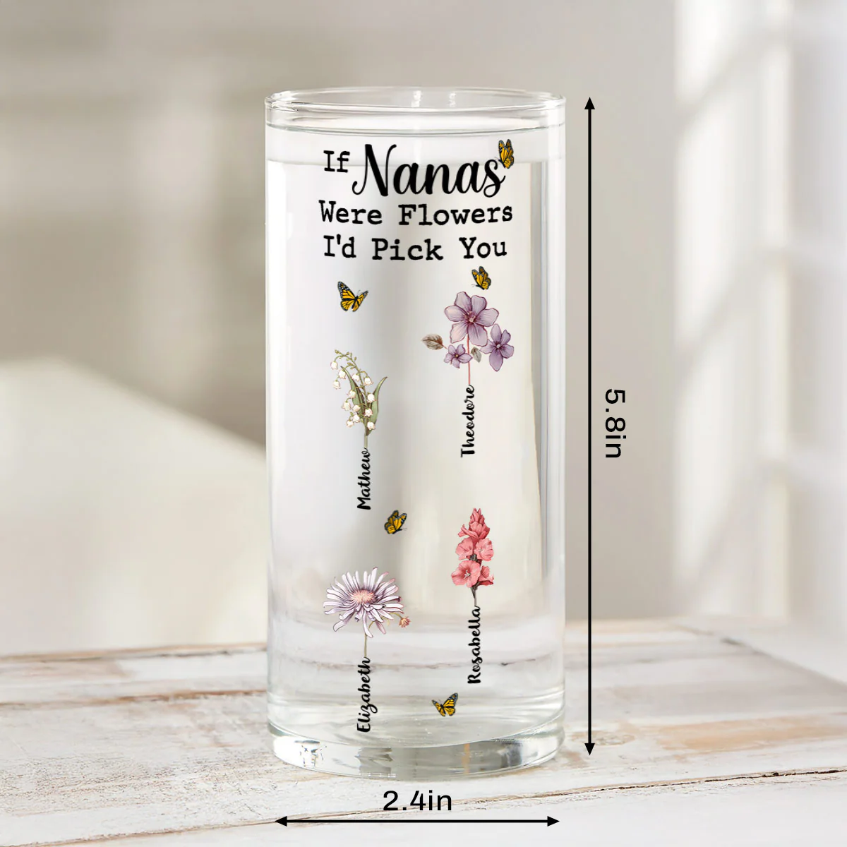 If Nanas Were Flowers I'd Pick You Mom Grandma - Personalized Glass Vase - Image 6