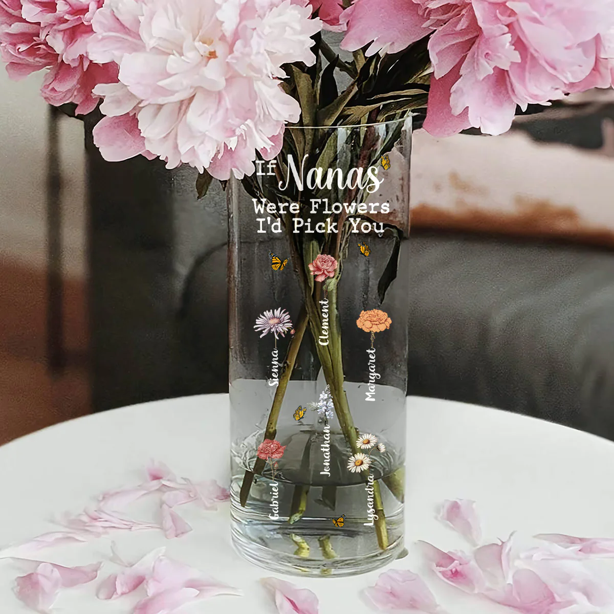 If Nanas Were Flowers I'd Pick You - Personalized Glass Vase - Image 3