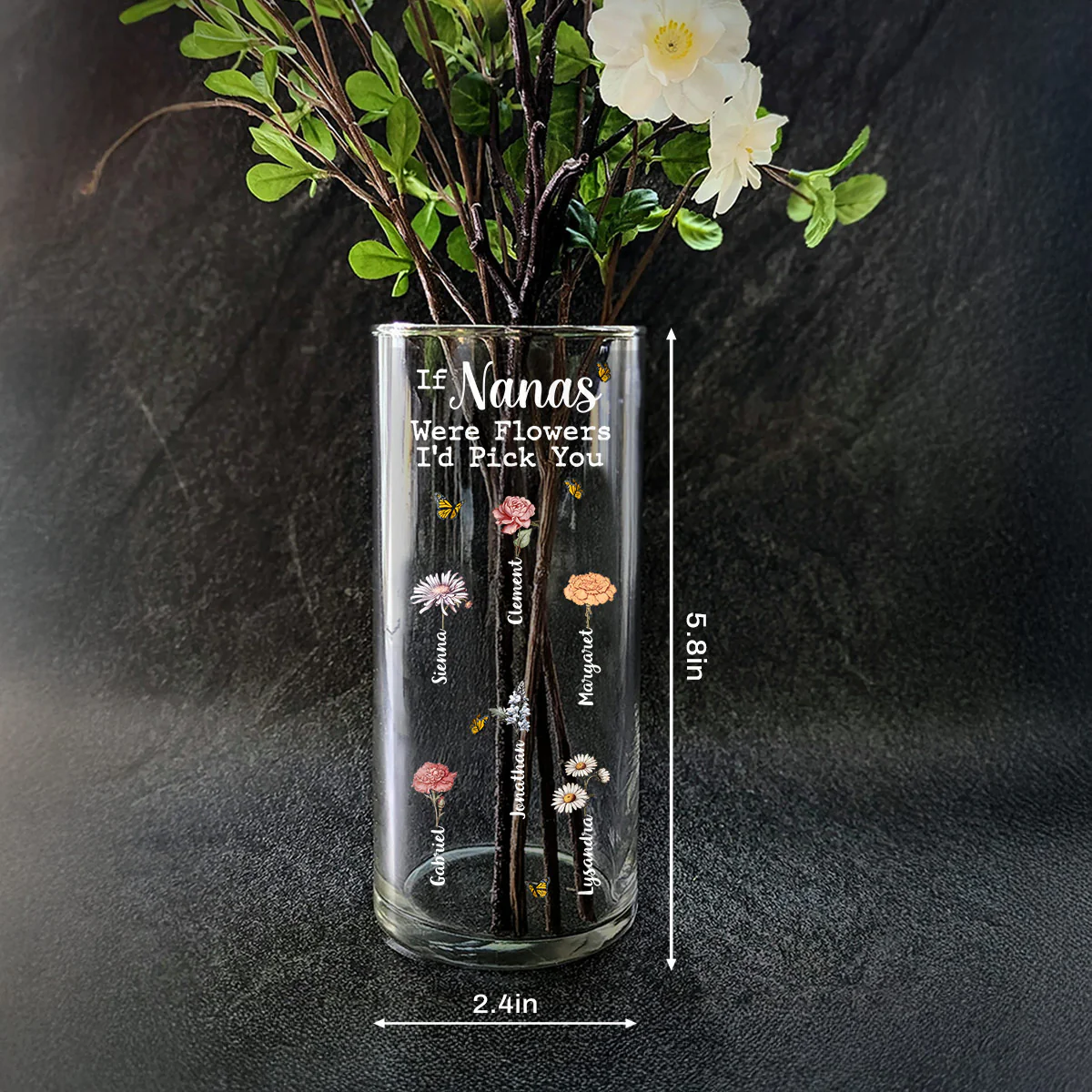 If Nanas Were Flowers I'd Pick You - Personalized Glass Vase - Image 4