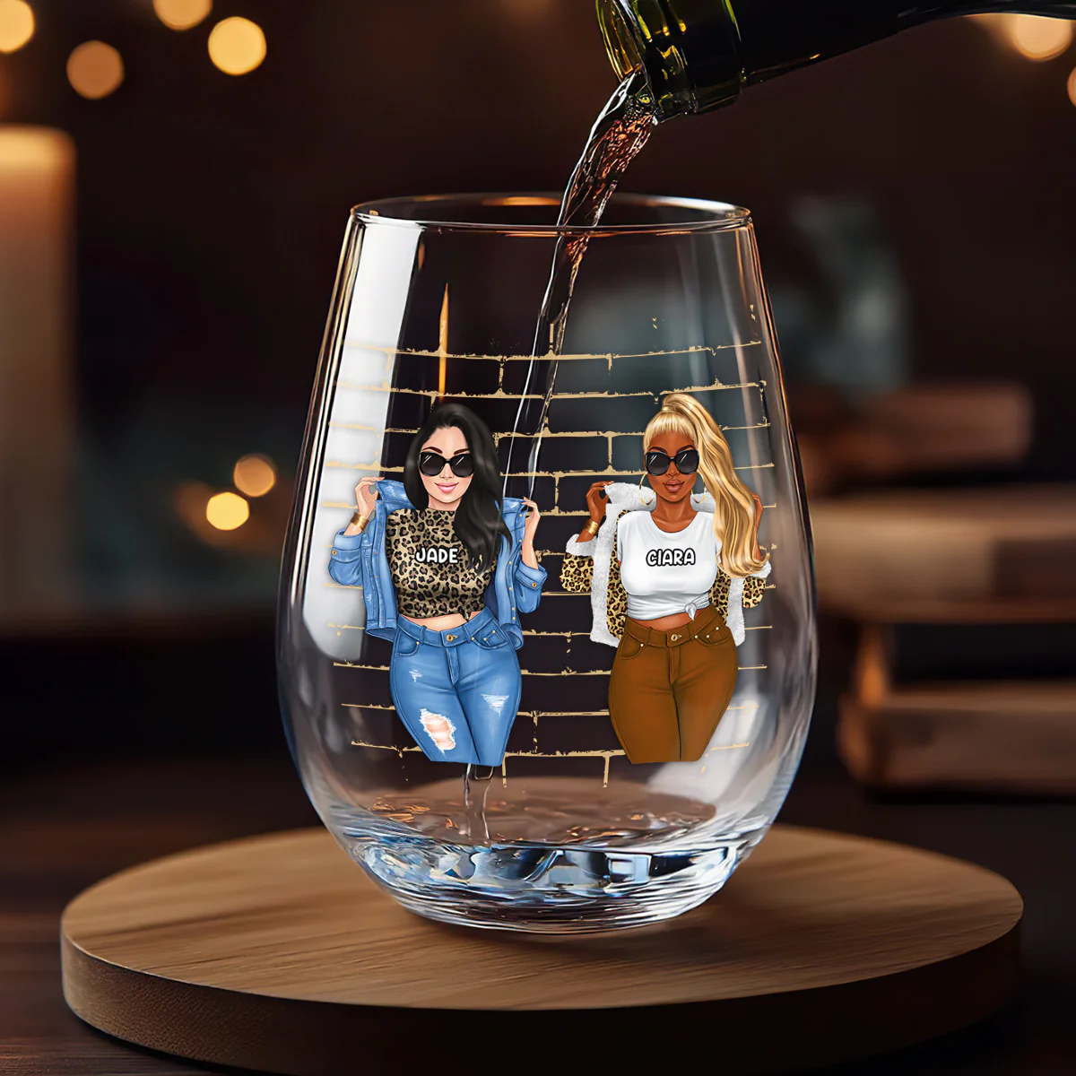 I'm Deaf And You Don't Speak English - Personalized Stemless Wine Glass - Image 2