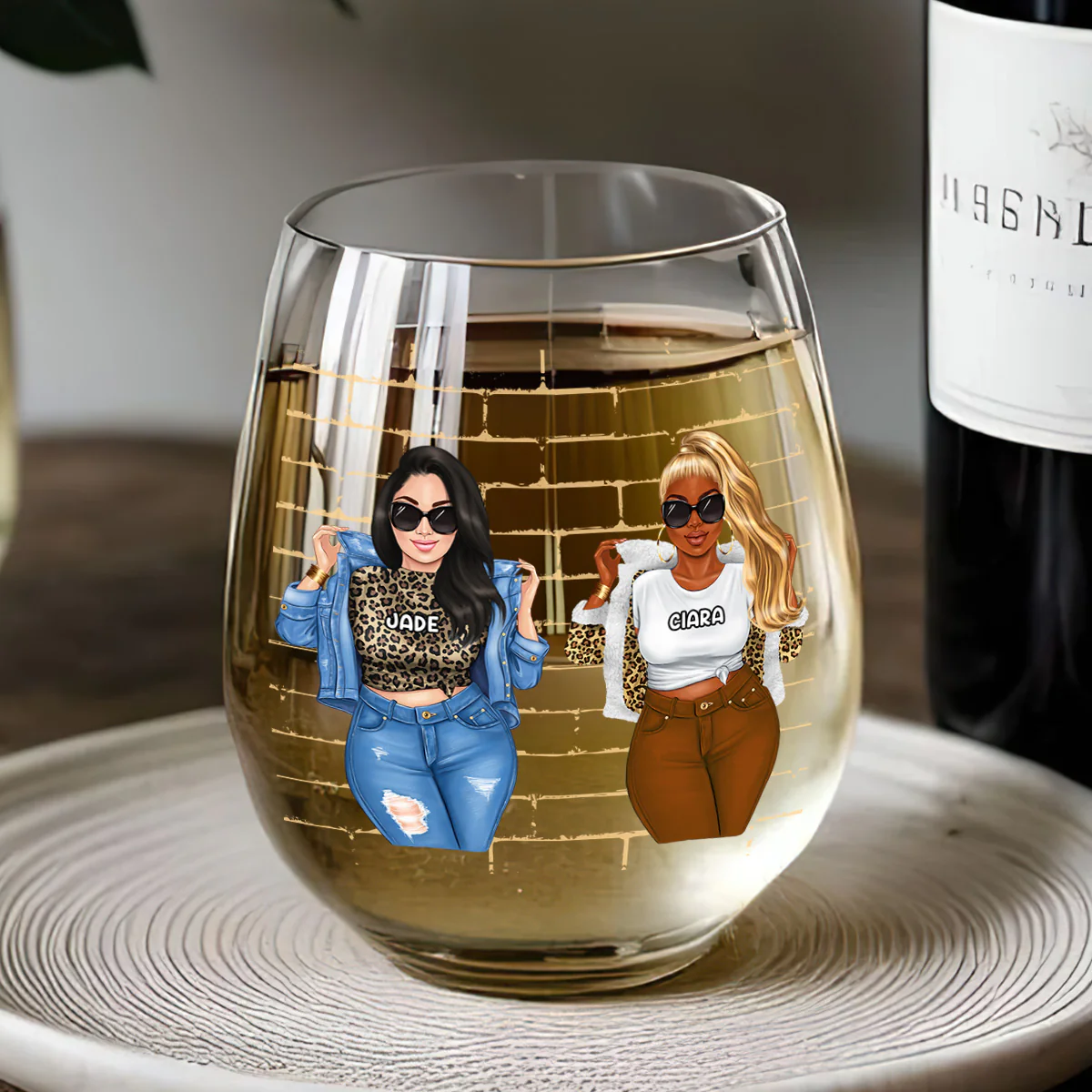 I'm Deaf And You Don't Speak English - Personalized Stemless Wine Glass - Image 5