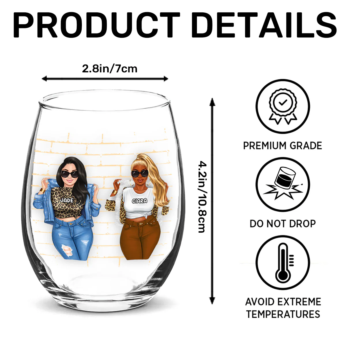 I'm Deaf And You Don't Speak English - Personalized Stemless Wine Glass - Image 7