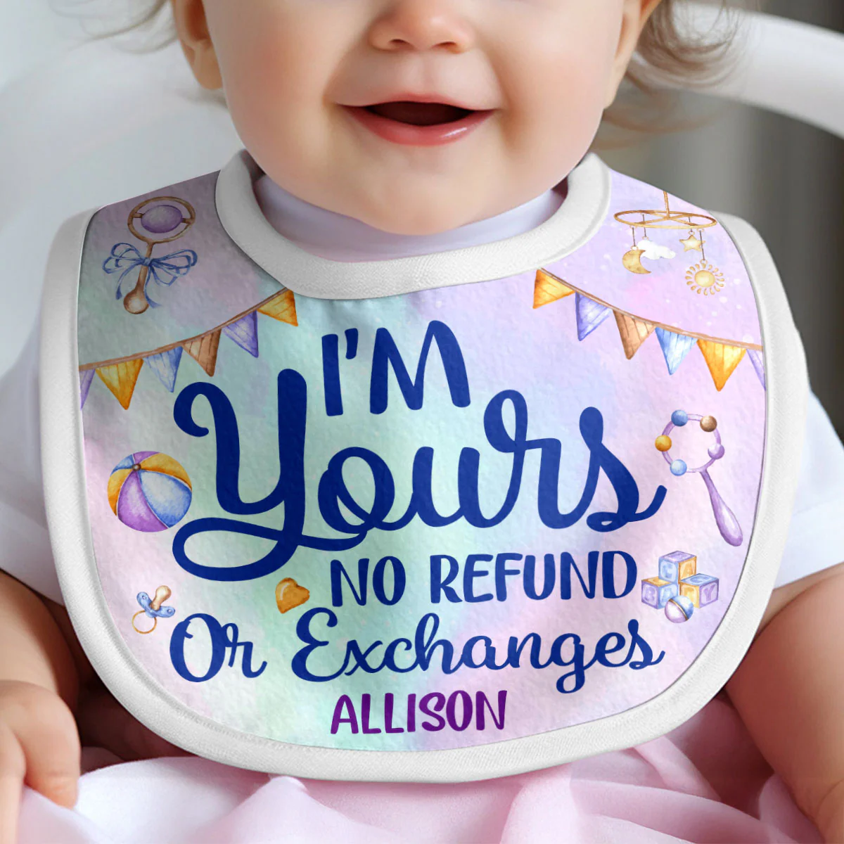 I'm Yours No Refunds - Personalized Baby Bib - Image 3