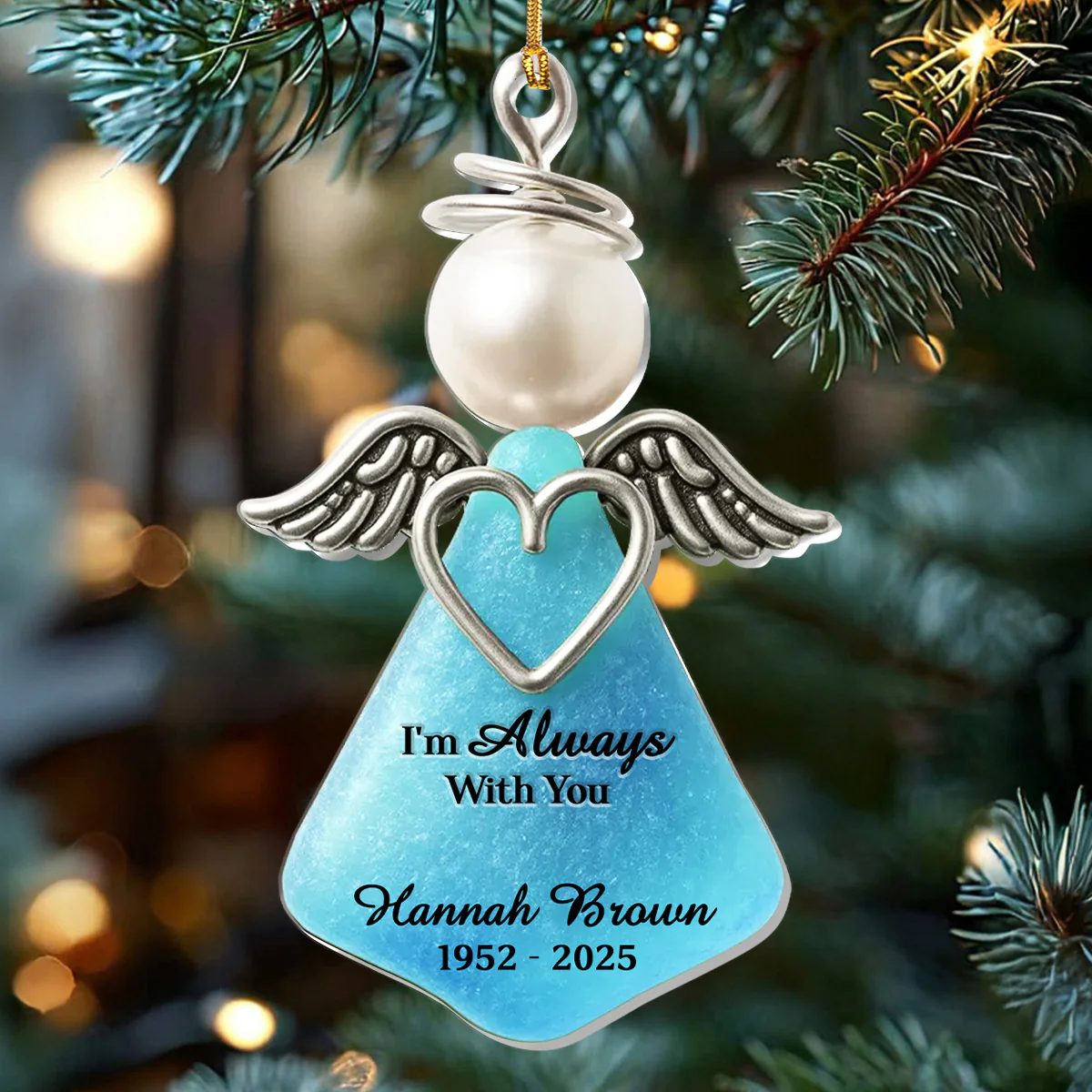 In Angel's Arms 2 - Personalized 1-Layer Acrylic Ornament - Image 2