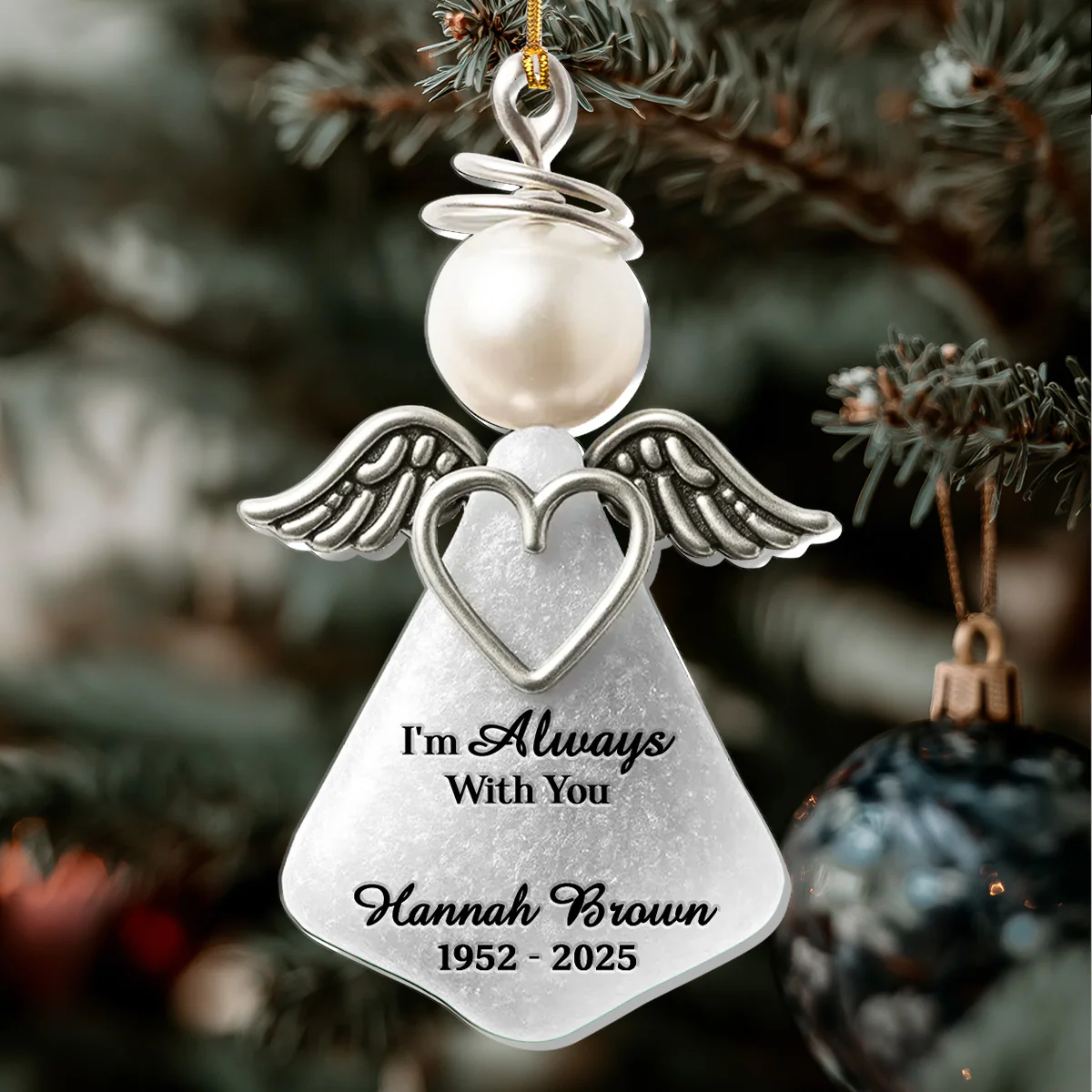 In Angel's Arms 2 - Personalized 1-Layer Acrylic Ornament - Image 4