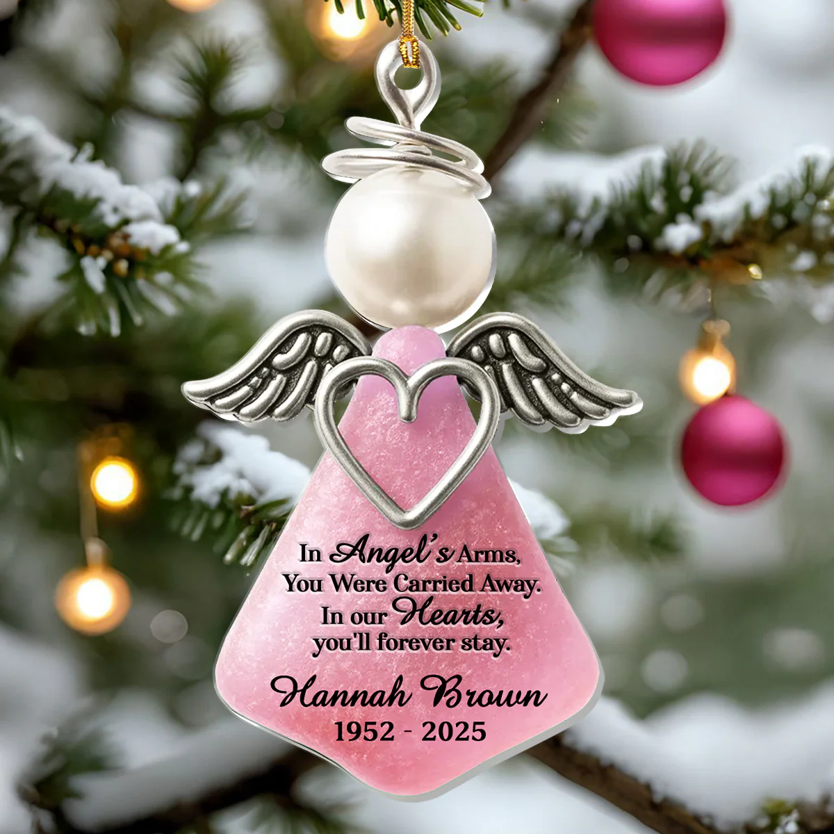 In Angel's Arms 2 - Personalized 1-Layer Acrylic Ornament - Image 6