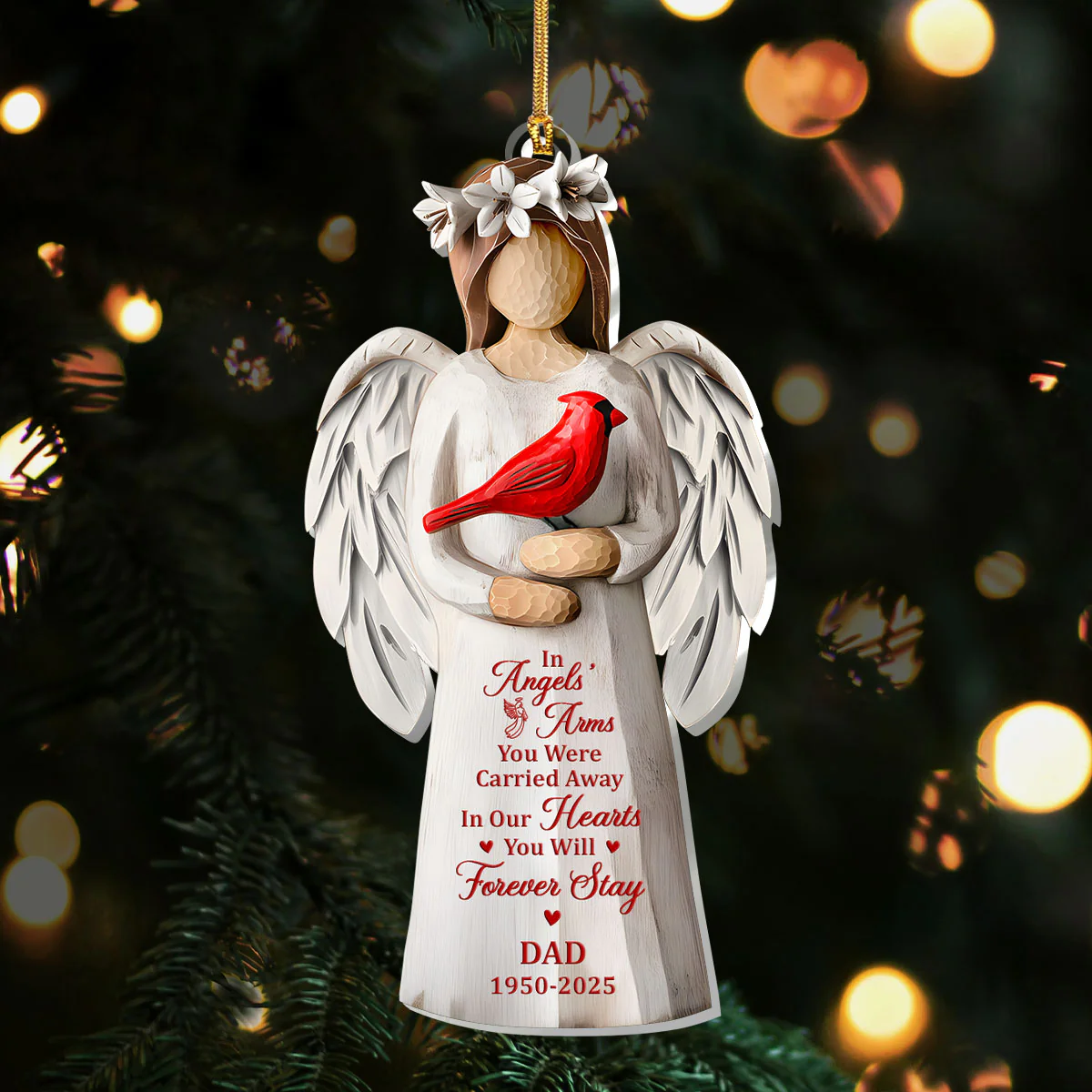 In Angels' Arms - Personalized 1-Layer Acrylic Ornament