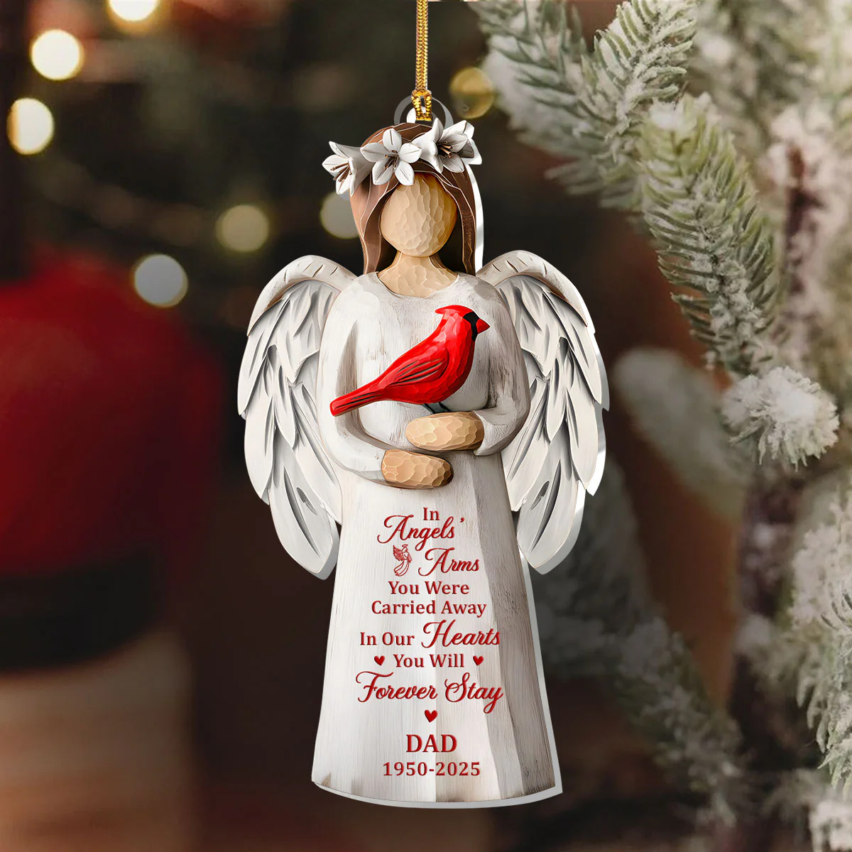 In Angels' Arms - Personalized 1-Layer Acrylic Ornament - Image 6