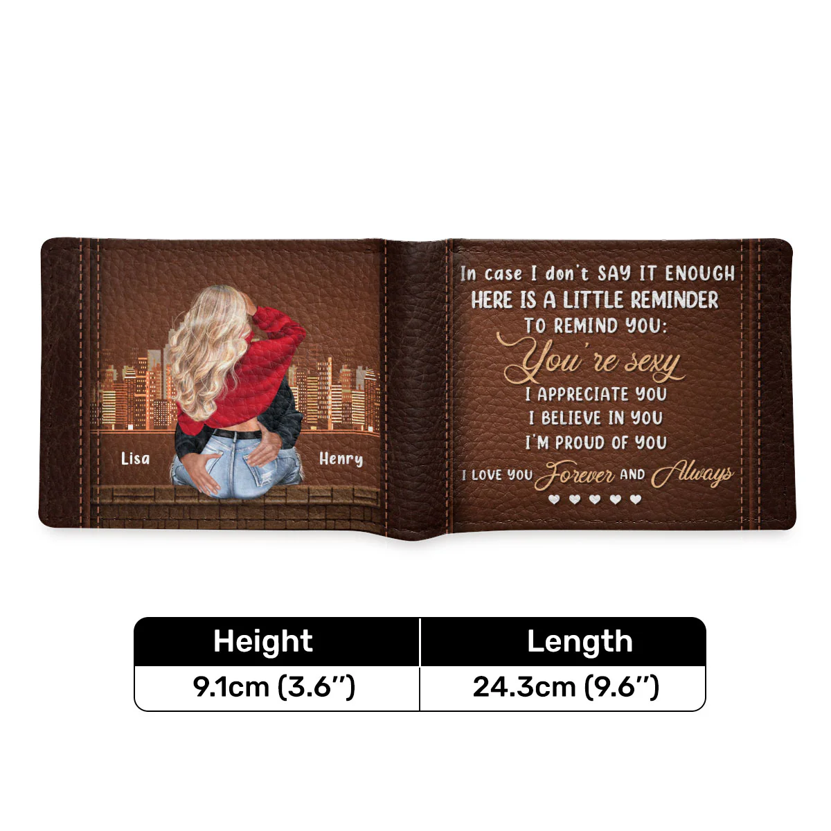 In Case I Don't Say It Enough - Personalized Leather Folded Wallet - Image 7