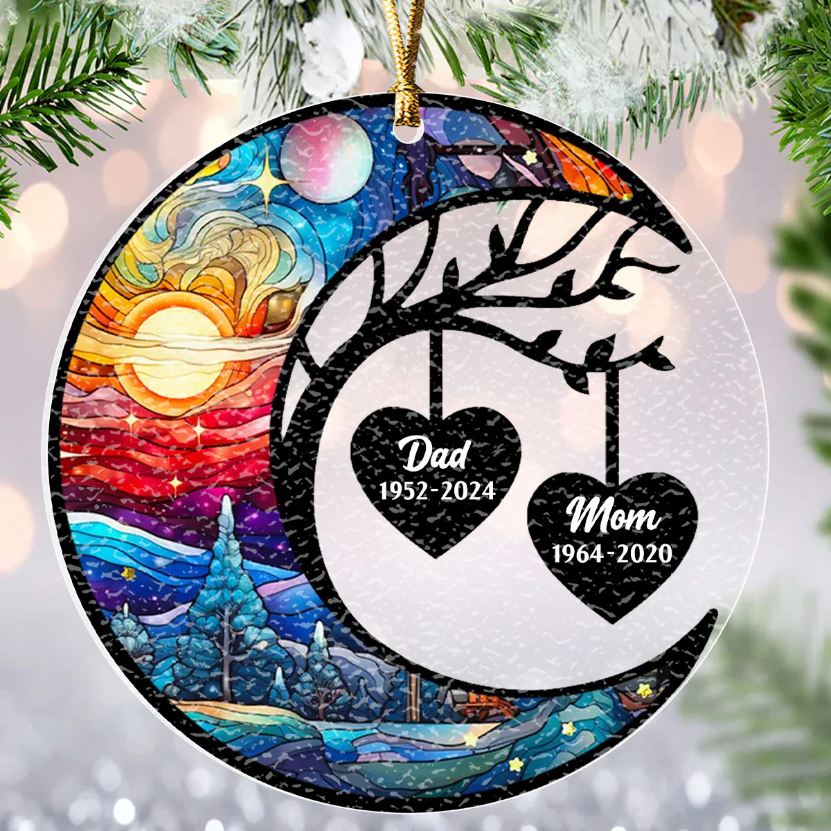 In Heaven - Personalized Stained Glass Ornament - Image 2