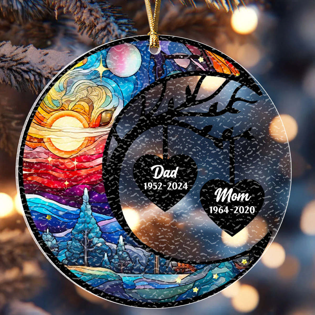 In Heaven - Personalized Stained Glass Ornament - Image 6