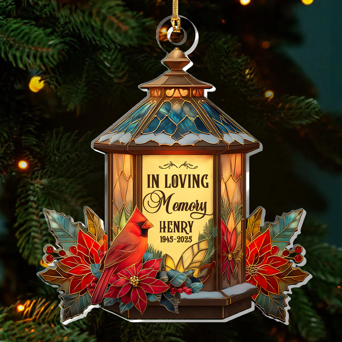 In Loving Memory Lantern - Personalized 1-Layer Acrylic Ornament - Image 3