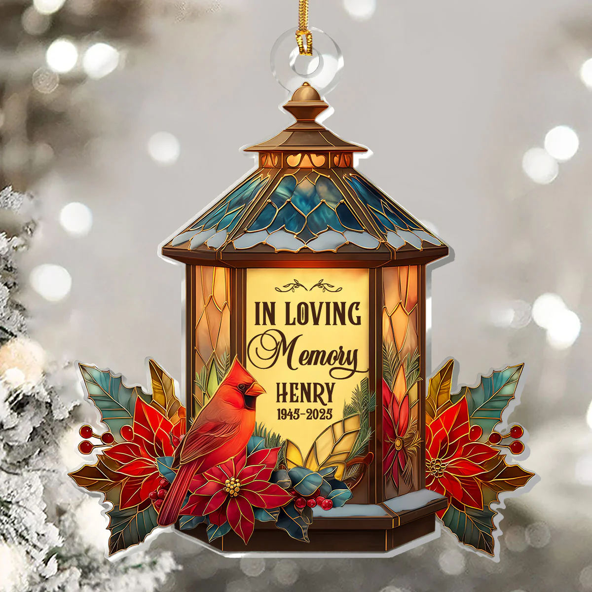 In Loving Memory Lantern - Personalized 1-Layer Acrylic Ornament - Image 5