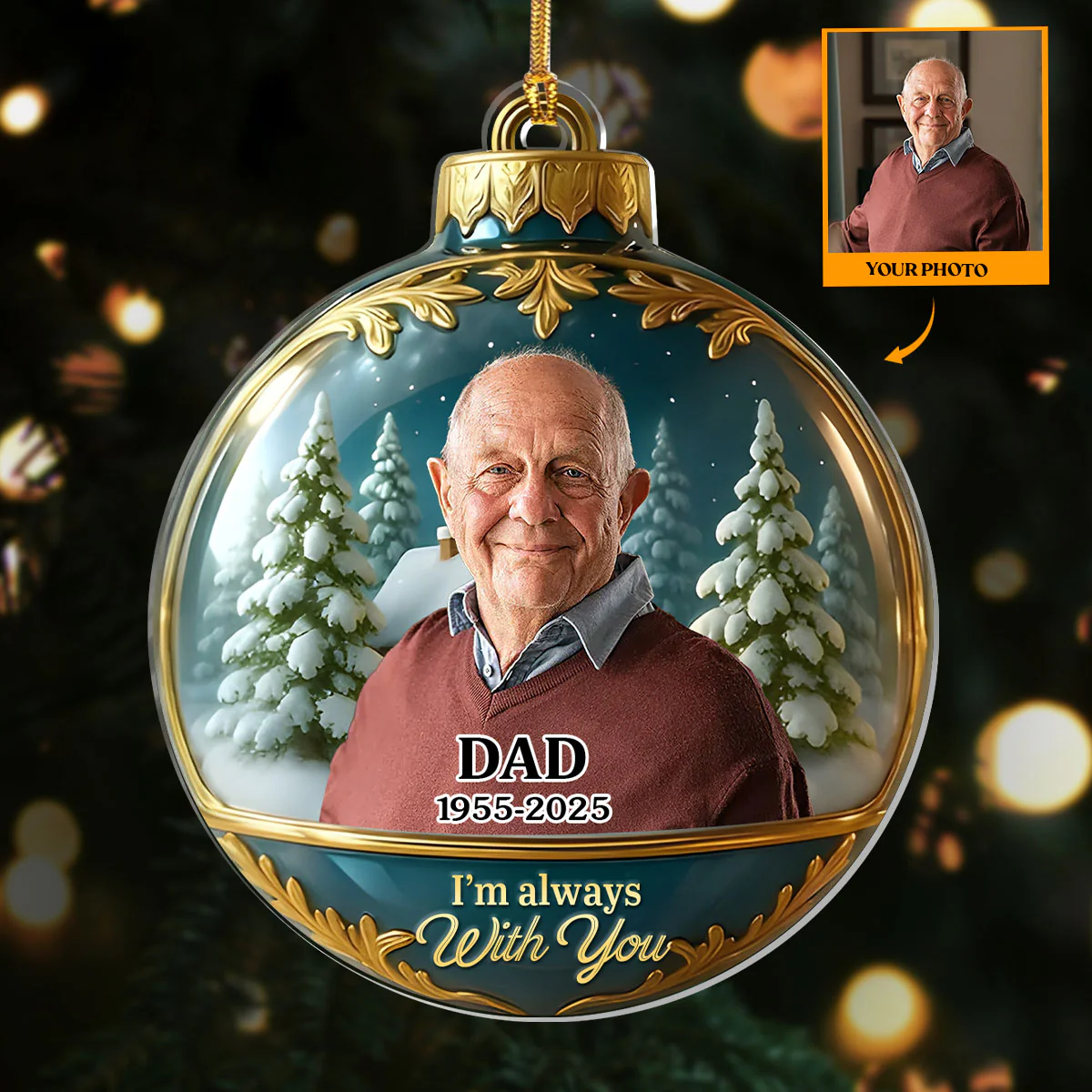 In Loving Memory Memorial - Personalized 1-Layer Acrylic Ornament