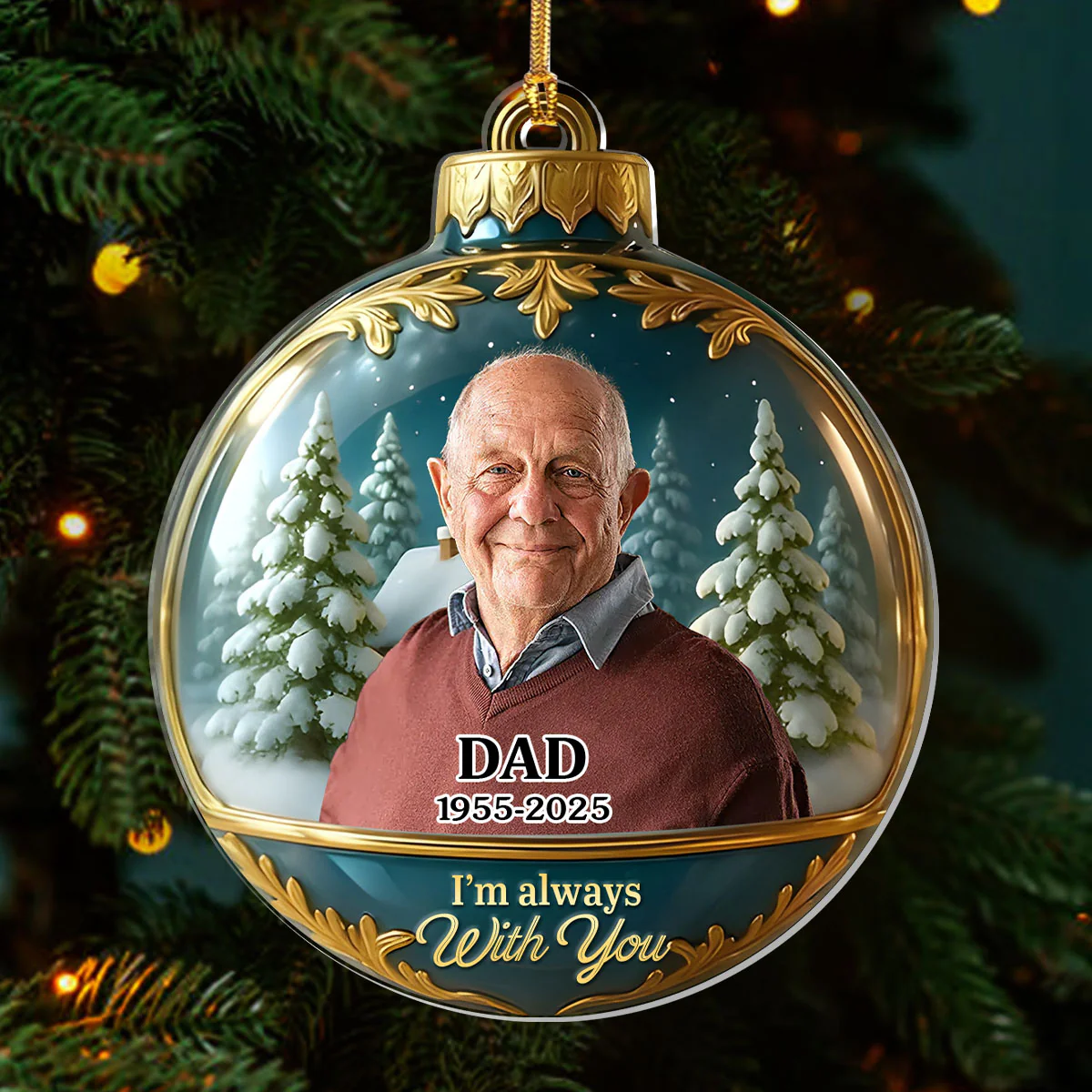 In Loving Memory Memorial - Personalized 1-Layer Acrylic Ornament - Image 3