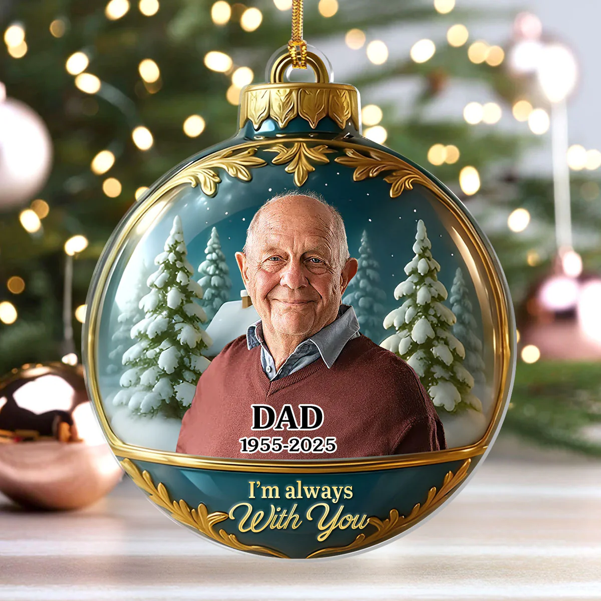In Loving Memory Memorial - Personalized 1-Layer Acrylic Ornament - Image 4