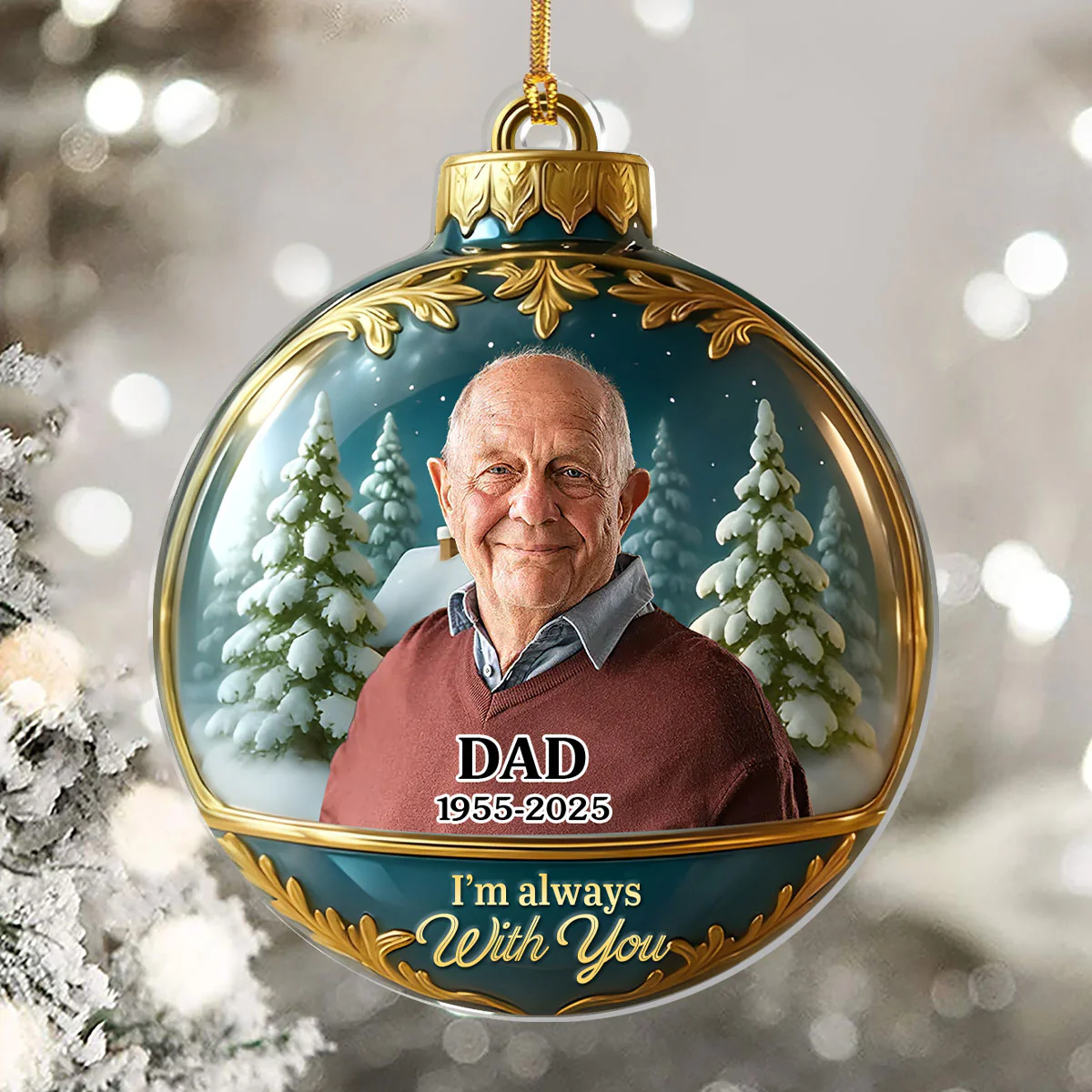 In Loving Memory Memorial - Personalized 1-Layer Acrylic Ornament - Image 5