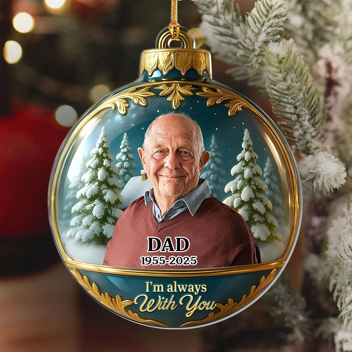 In Loving Memory Memorial - Personalized 1-Layer Acrylic Ornament - Image 6