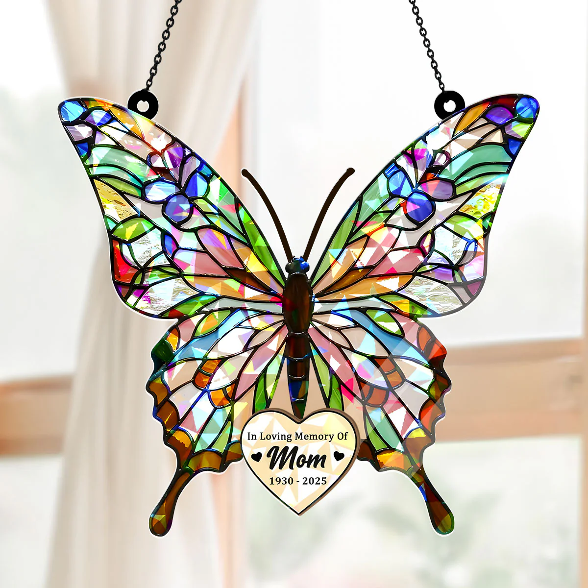 In Loving Memory Of Mom - Personalized Window Hanging Suncatcher - Image 5
