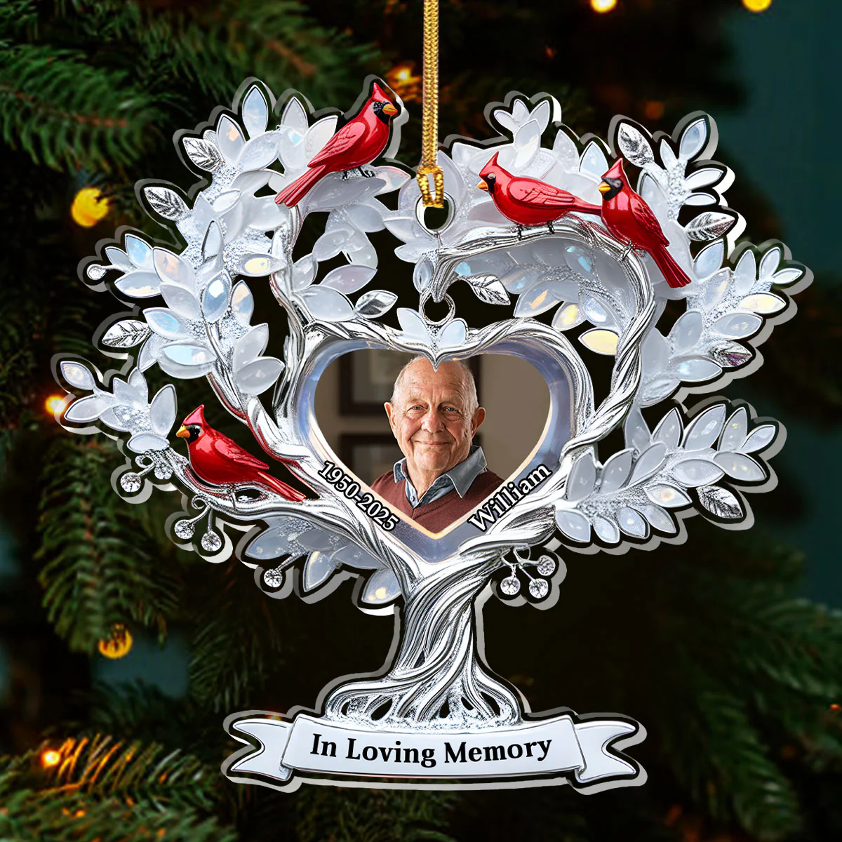 In Loving Memory - Personalized 1-Layer Acrylic Ornament - Image 3