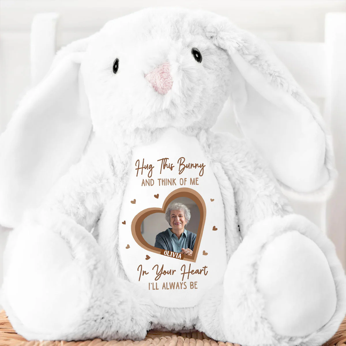 In Your Heart I’ll Always Be - Personalized Stuffed Bunny