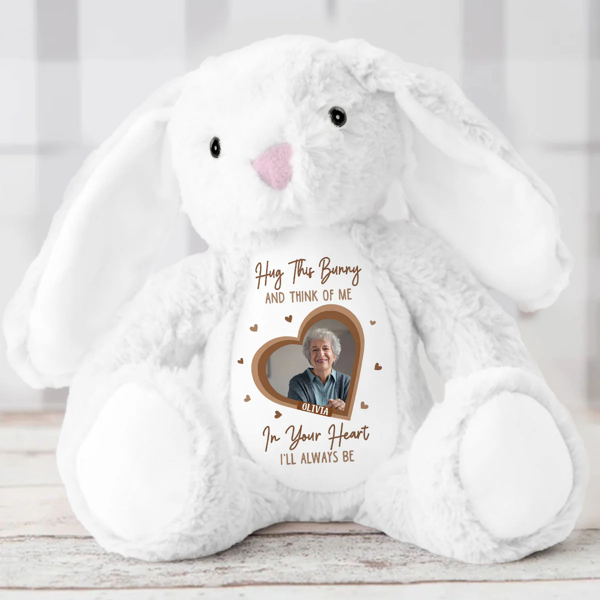 In Your Heart I’ll Always Be - Personalized Stuffed Bunny - Image 5