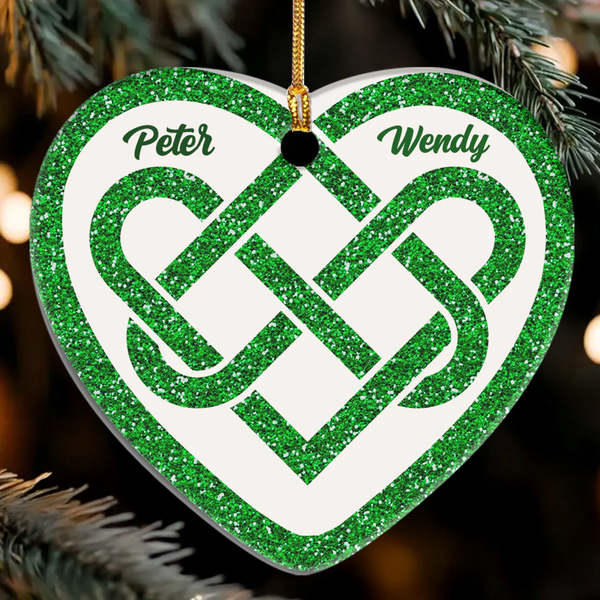 Infinite Love - Personalized Heart Shaped Ceramic Ornament
