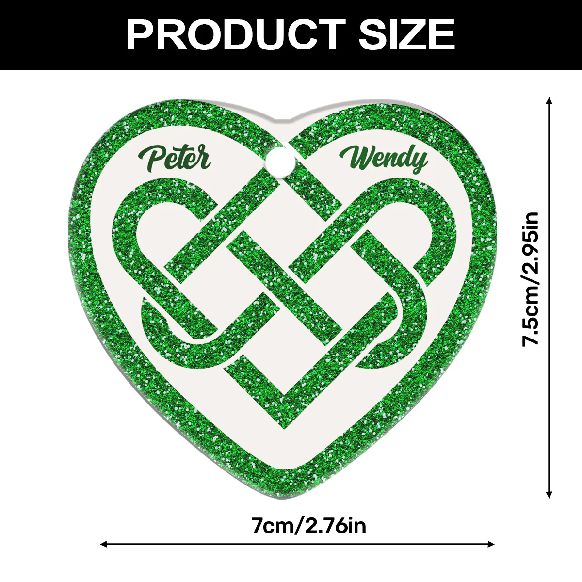 Infinite Love - Personalized Heart Shaped Ceramic Ornament - Image 6