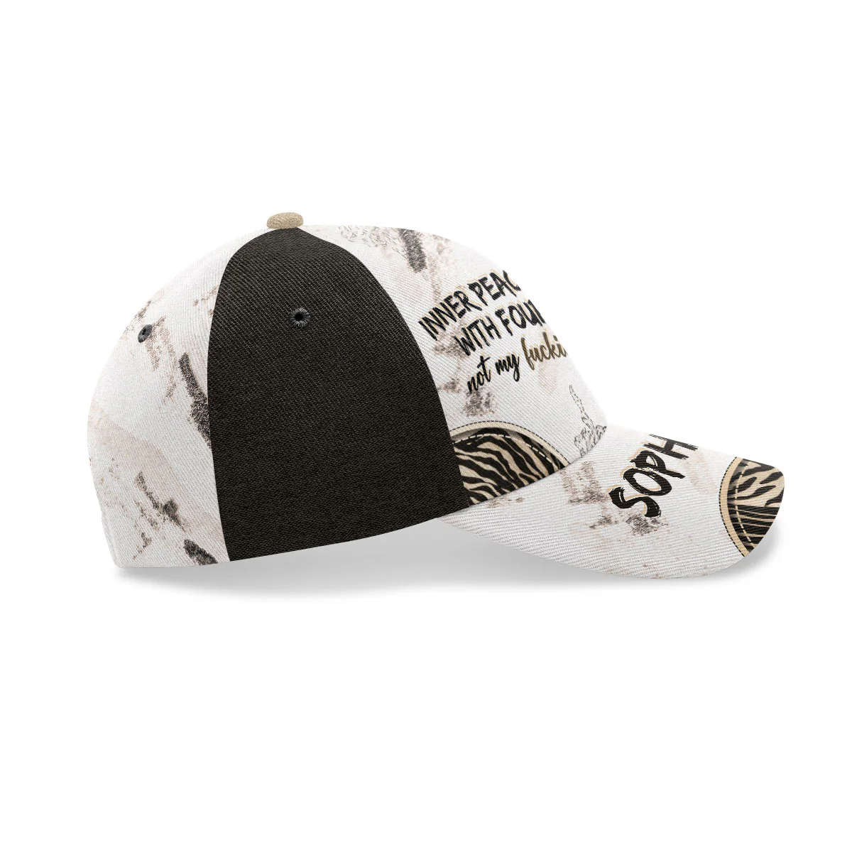Inner Peace Begins With For Words - Personalized Classic Cap - Image 4