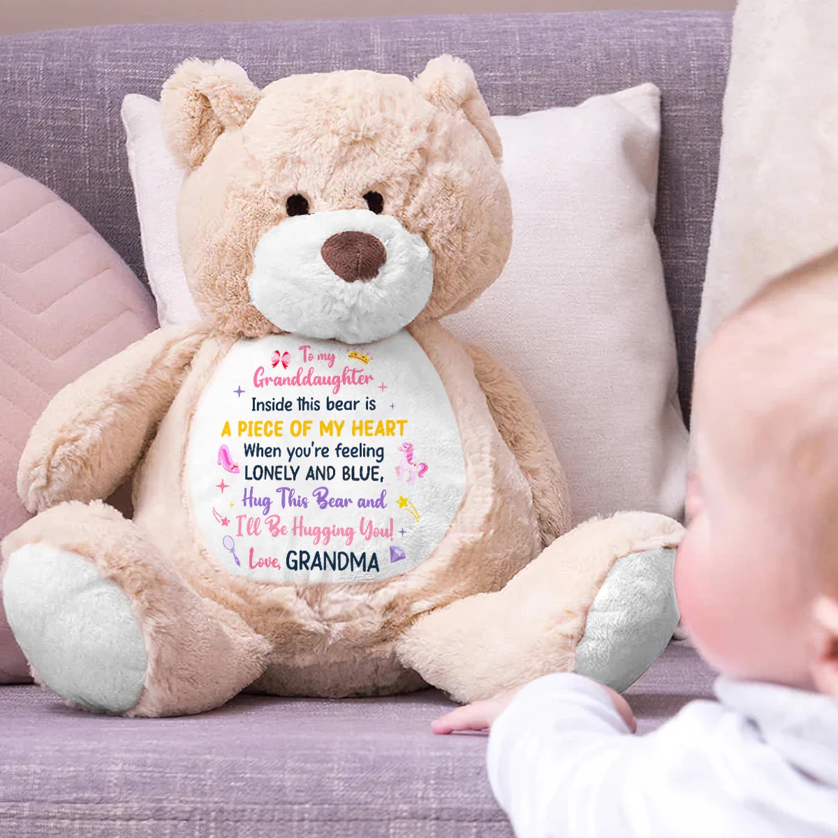 Inside This Bear Is A Piece Of My Heart - Personalized Teddy Bear - Image 3