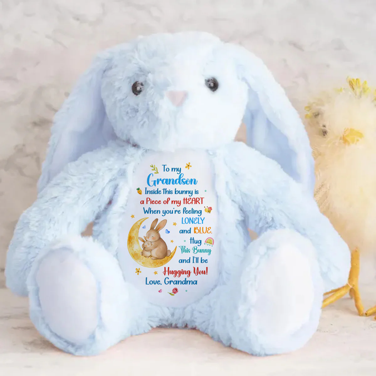Inside This Bunny Grandma And Grandchild - Personalized Stuffed Bunny - Image 4
