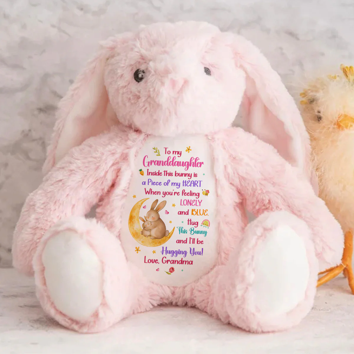 Inside This Bunny Grandma And Grandchild - Personalized Stuffed Bunny - Image 7