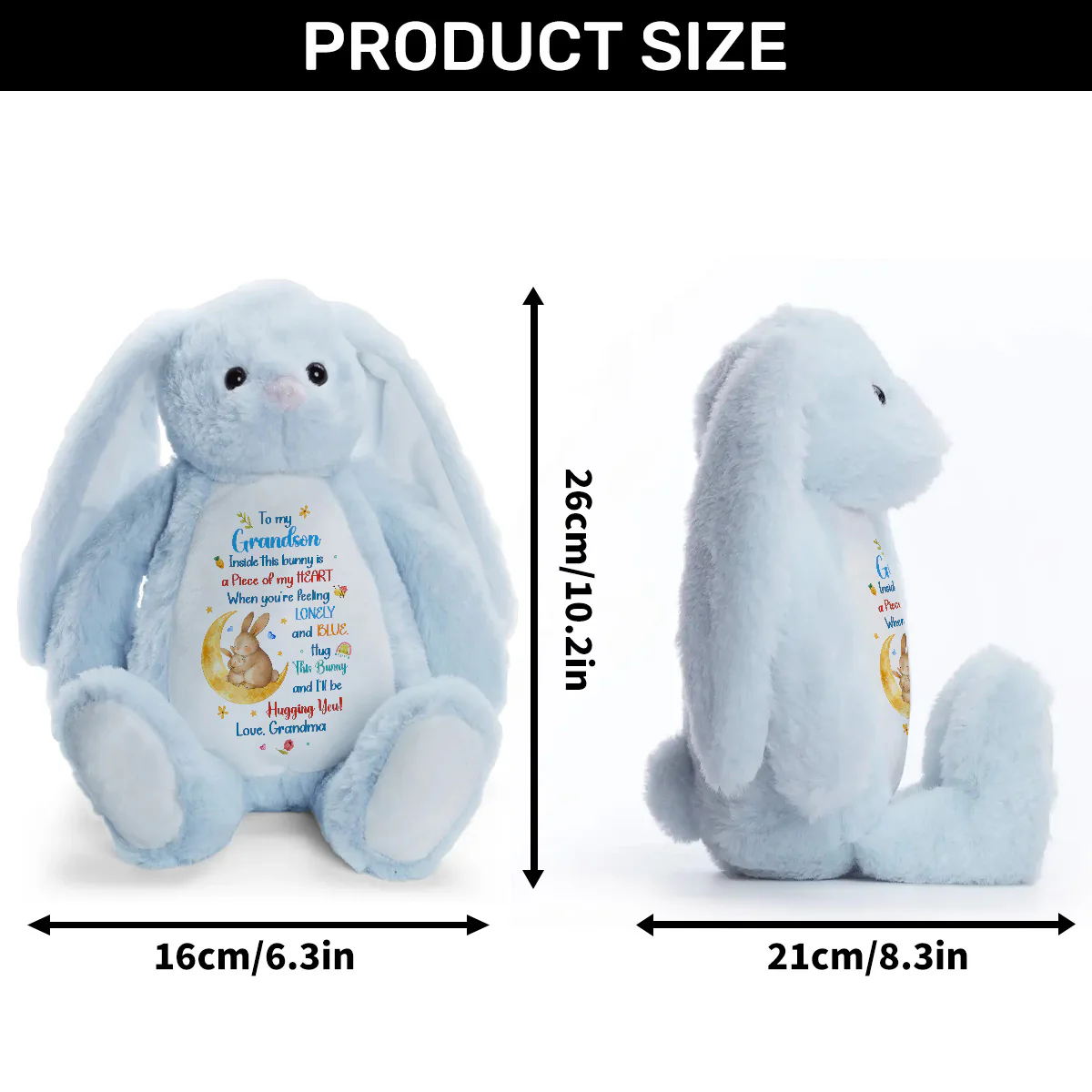 Inside This Bunny Grandma And Grandchild - Personalized Stuffed Bunny - Image 9