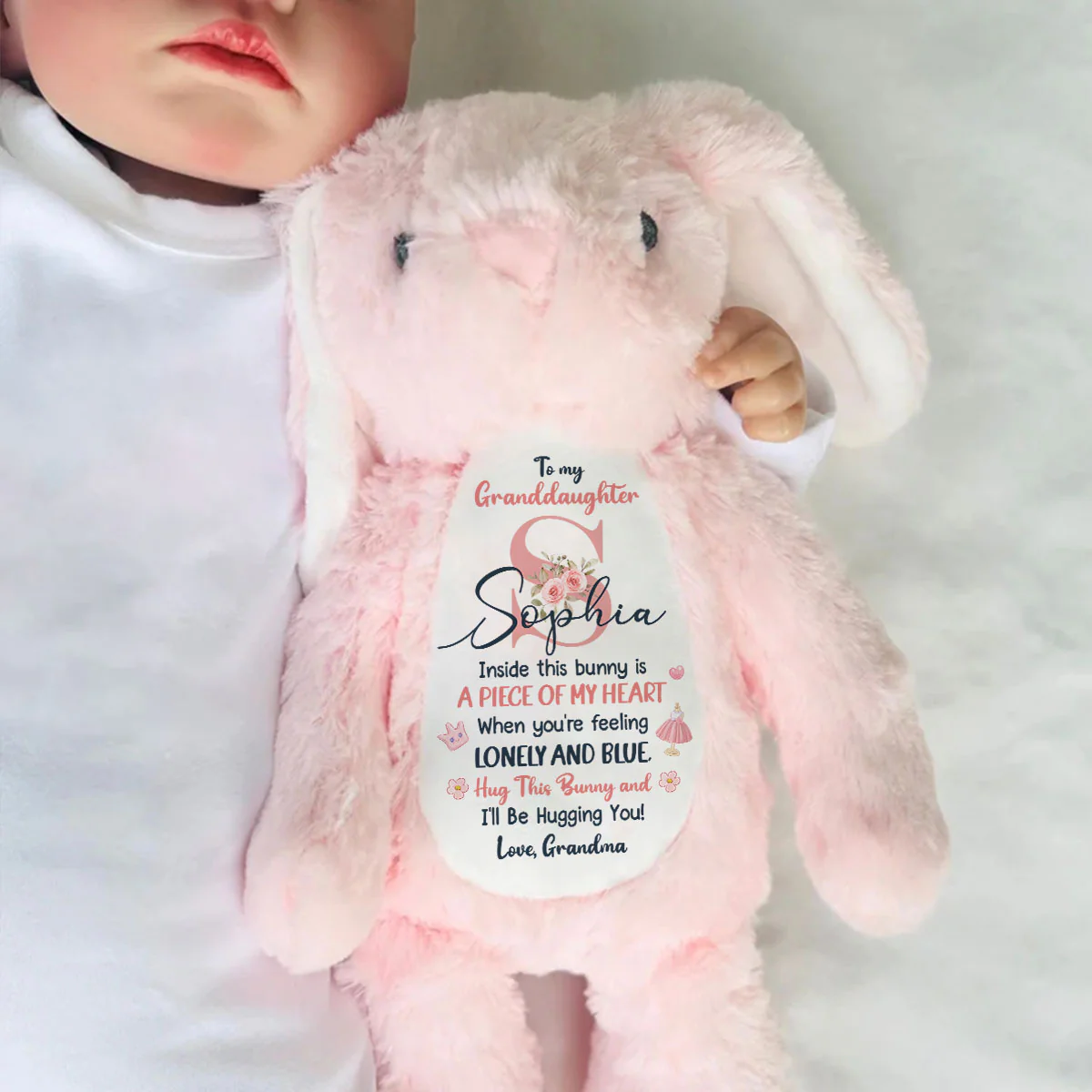 Inside This Bunny Is A Piece Of My Heart - Personalized Stuffed Bunny - Image 6