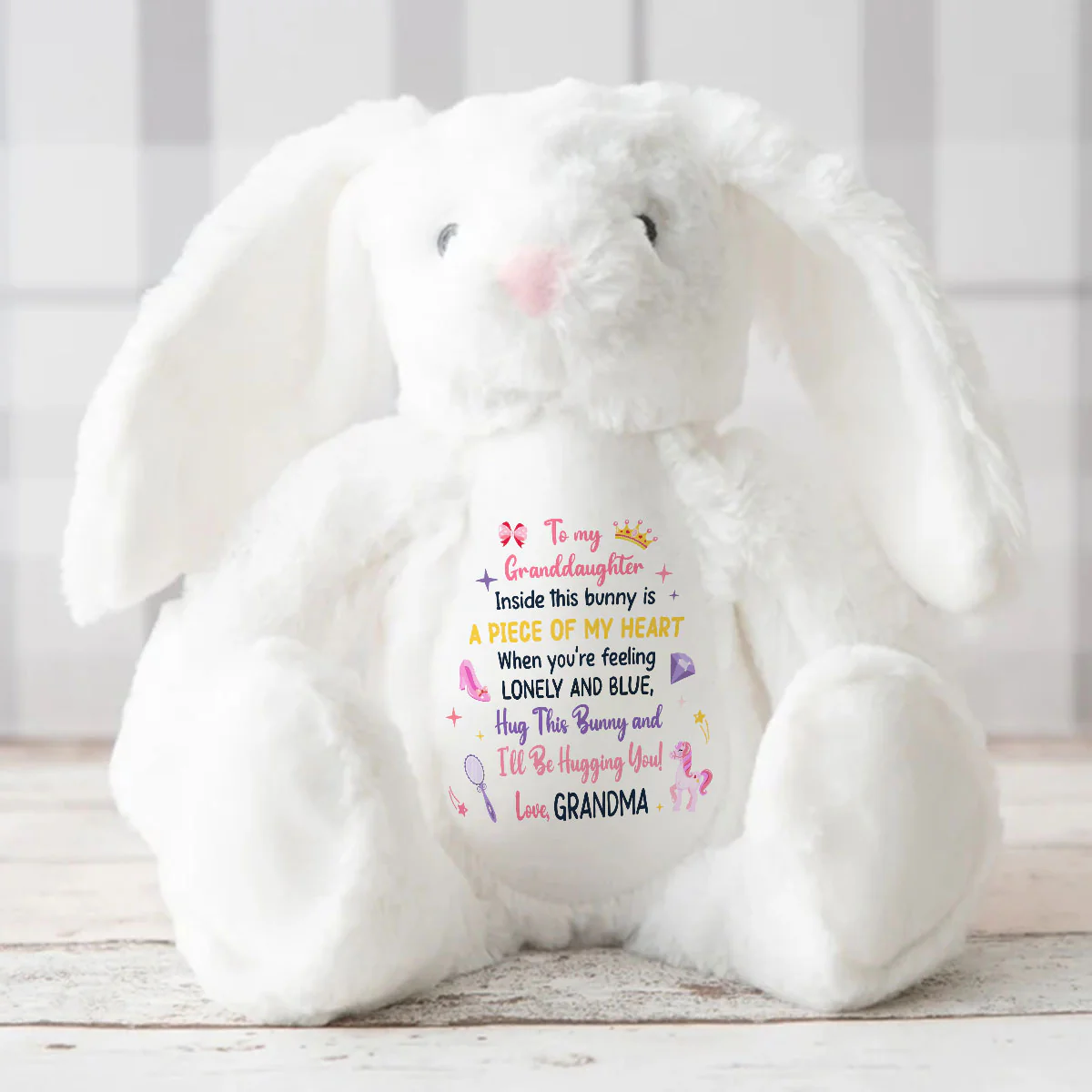 Inside This Bunny Is A Piece Of My Heart - Personalized Stuffed Bunny - Image 3