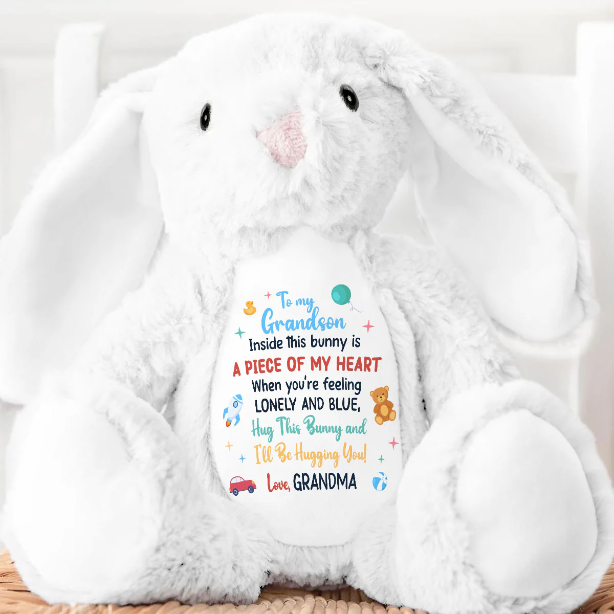 Inside This Bunny Is A Piece Of My Heart - Personalized Stuffed Bunny - Image 5
