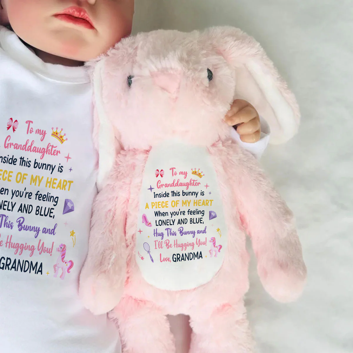 Inside This Bunny Is A Piece Of My Heart - Personalized Stuffed Bunny - Image 6