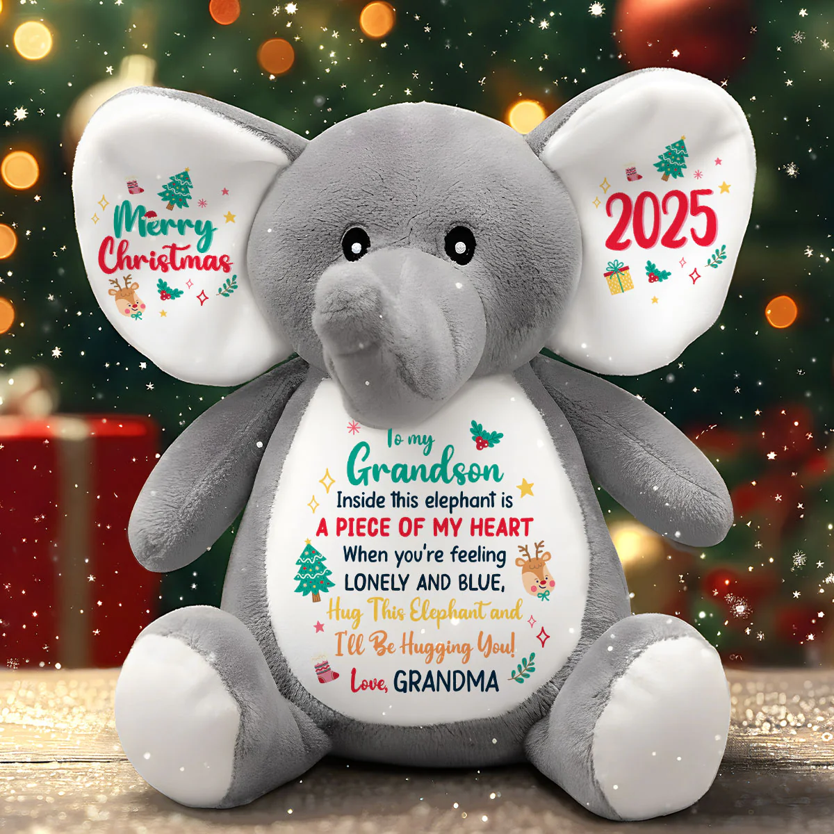Inside This Elephant Is A Piece Of My Heart - Personalized Stuffed Elephant