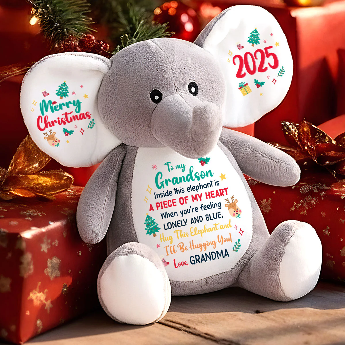 Inside This Elephant Is A Piece Of My Heart - Personalized Stuffed Elephant - Image 5
