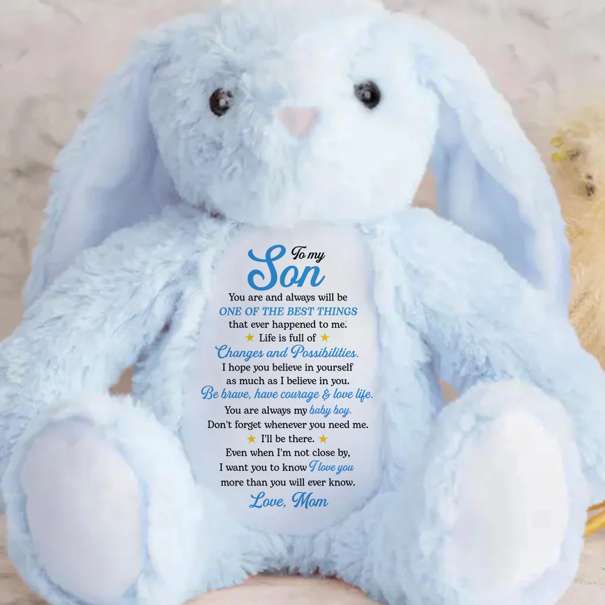 Inspirational Back To School Message - Personalized Stuffed Bunny - Image 4