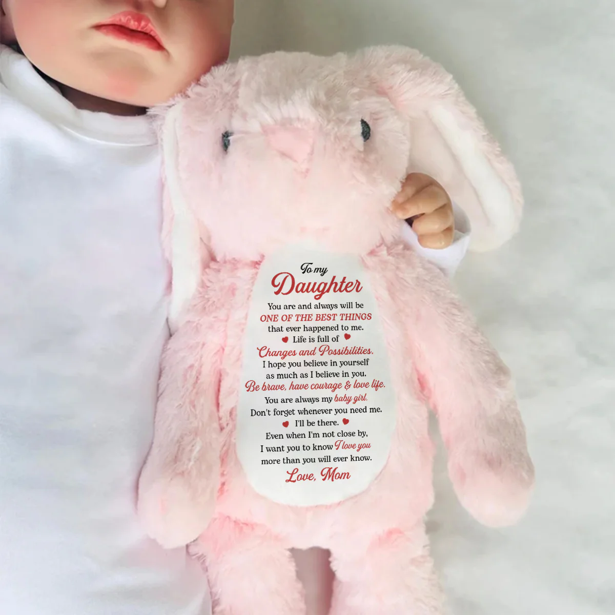 Inspirational Back To School Message - Personalized Stuffed Bunny - Image 6
