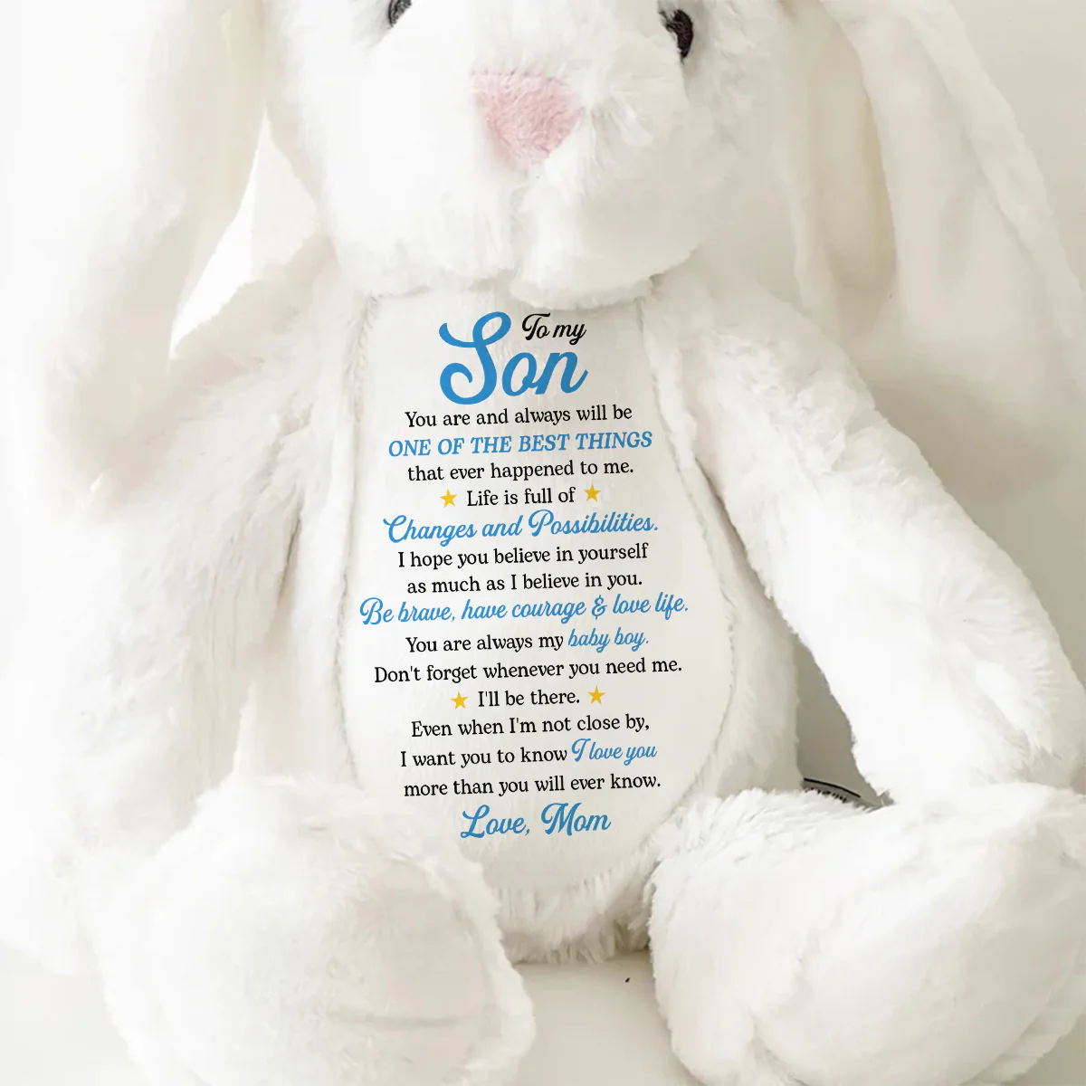 Inspirational Back To School Message - Personalized Stuffed Bunny - Image 9