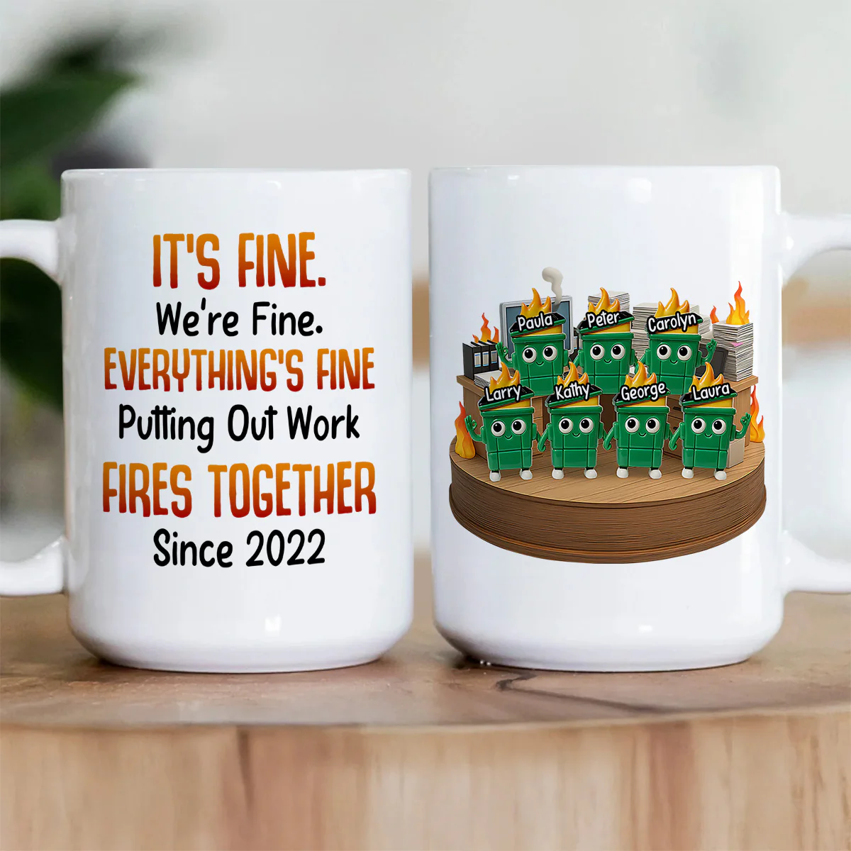 It’s Fine We’re Fine Everything’s Fine - Personalized Ceramic Coffee Mug - Image 5