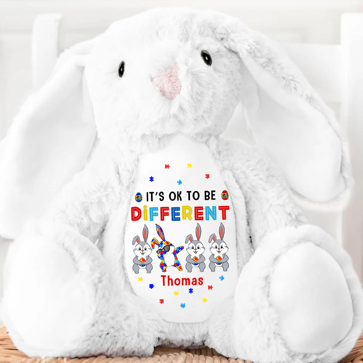It’s Ok To Be Different - Personalized Stuffed Bunny