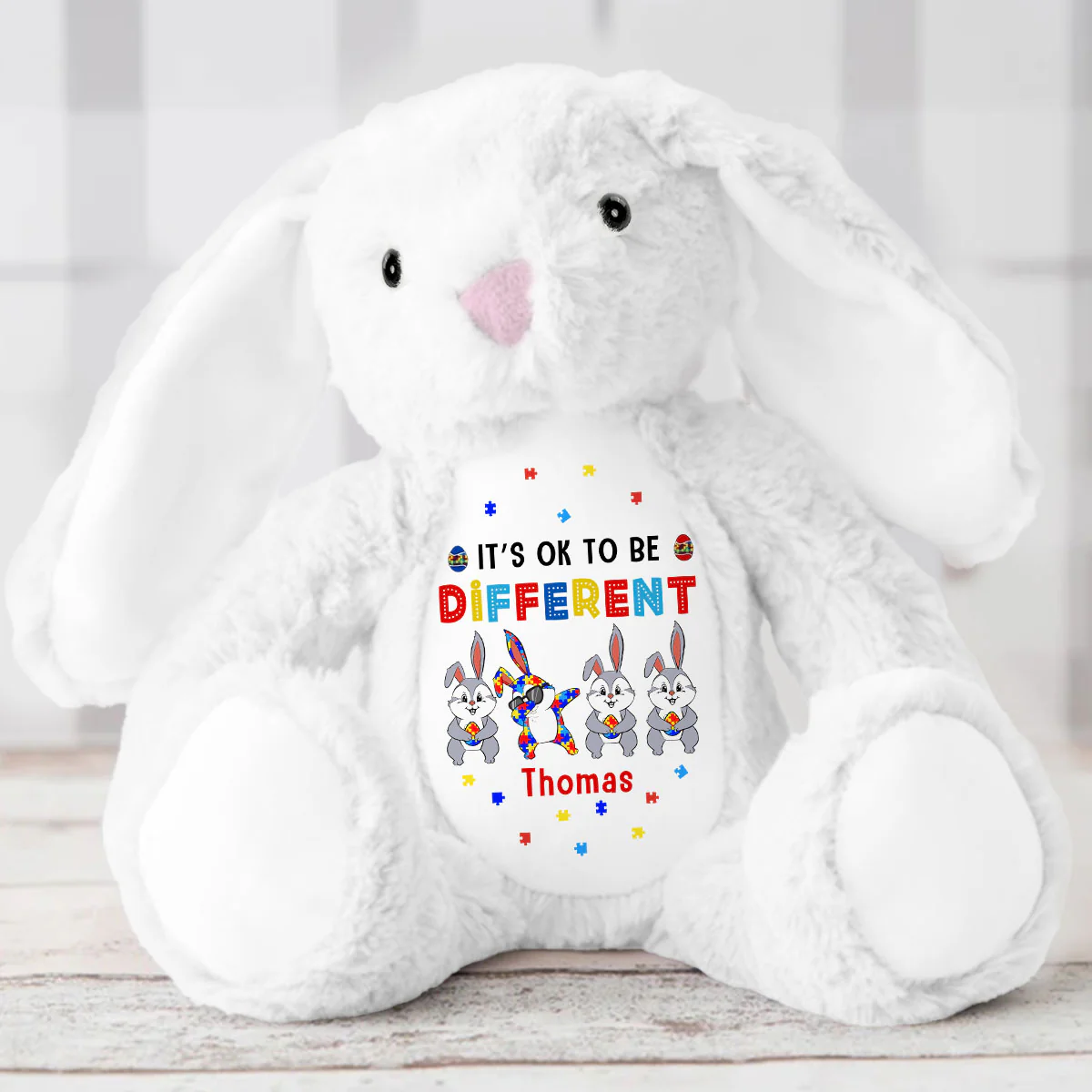 It’s Ok To Be Different - Personalized Stuffed Bunny - Image 5