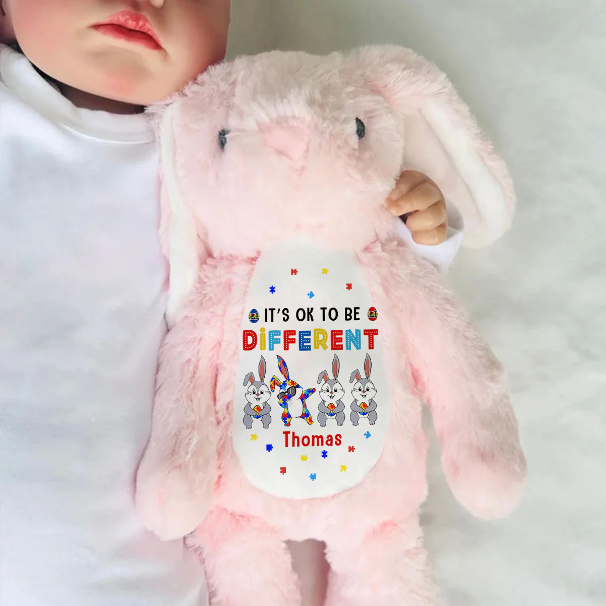 It’s Ok To Be Different - Personalized Stuffed Bunny - Image 6